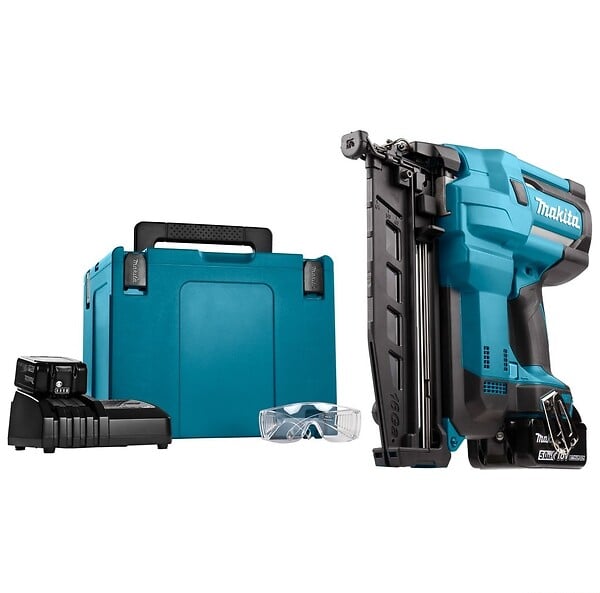 MAKITA - Cloueur sans fil 18V LXT 16 Ga 25 - 64 mm -  - avec 2 batteries 18v 5.0Ah - chargeur - MakPac - DBN600RTJ - large