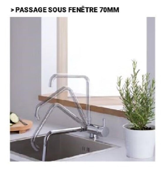 ONDYNA - Mitigeur évier monotrou bec basculant CUCINA - Chromé brillant - Raccordement Ø G3/8" - réf : CU13651 - ONDYNA - large