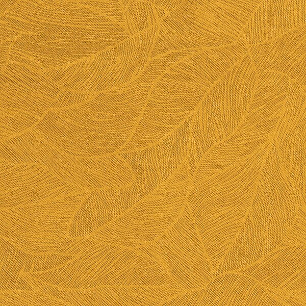 ATMOSPHERA - Rideau à œillets Occultant Ocre Feuille en relief 140 x 260 cm - large