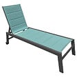 HAPPY GARDEN - Bain de soleil BARBADOS en textilène vert d'eau - aluminium anthracite - vignette