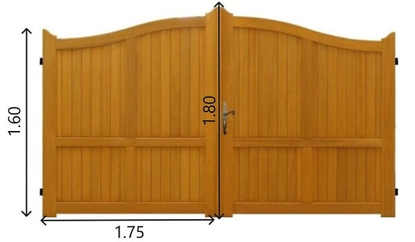 GD MENUISERIES - Portail En Bois Plein L3,50m x H1,60/1,80m - large