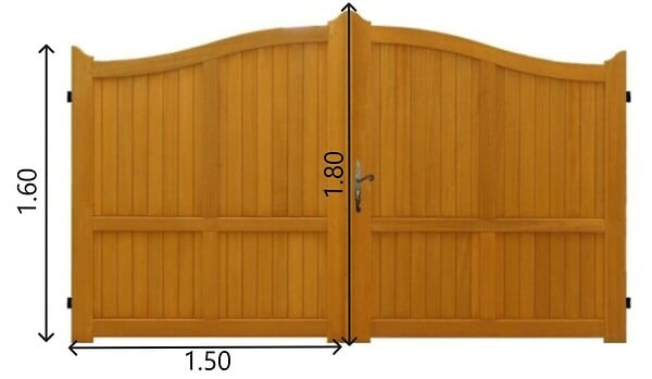 GD MENUISERIES - Portail En Bois Plein L3m x H1,60/1,80 - large