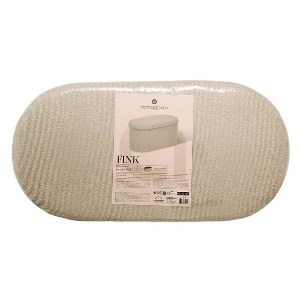 ATMOSPHERA - Pouf Fink ovale pliable 38x76cm beige - large
