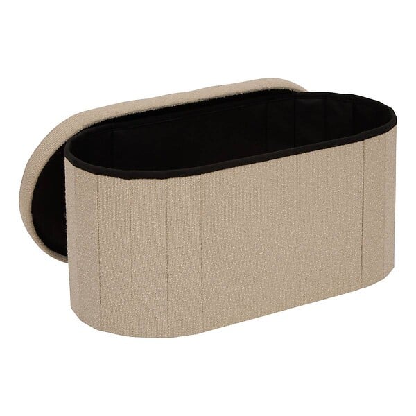 ATMOSPHERA - Pouf Fink ovale pliable 38x76cm beige - large