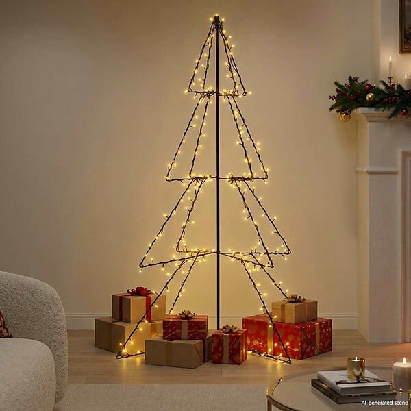 VIDAXL - vidaXL Arbre de Noël cône 240 LED d'intérieur/d'extérieur 115x150 cm - large