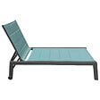 HAPPY GARDEN - Bain de soleil BARBADOS en textilène vert d'eau - aluminium anthracite - vignette