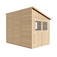 TIMBELA - TIMBELA M339A  Abri de Jardin en Bois Naturel (avec paroi latérale) -H244xl218xL318 cm/6 m2 - vignette