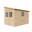 TIMBELA - TIMBELA M339A  Abri de Jardin en Bois Naturel (avec paroi latérale) -H244xl218xL318 cm/6 m2 - vignette