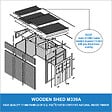TIMBELA - TIMBELA M339A  Abri de Jardin en Bois Naturel (avec paroi latérale) -H244xl218xL318 cm/6 m2 - vignette