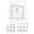 TIMBELA - TIMBELA M339A  Abri de Jardin en Bois Naturel (avec paroi latérale) -H244xl218xL318 cm/6 m2 - vignette