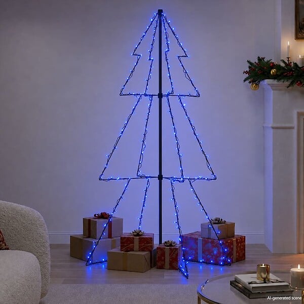 VIDAXL - vidaXL Arbre de Noël cône 200 LED d'intérieur/d'extérieur 98x150 cm - large