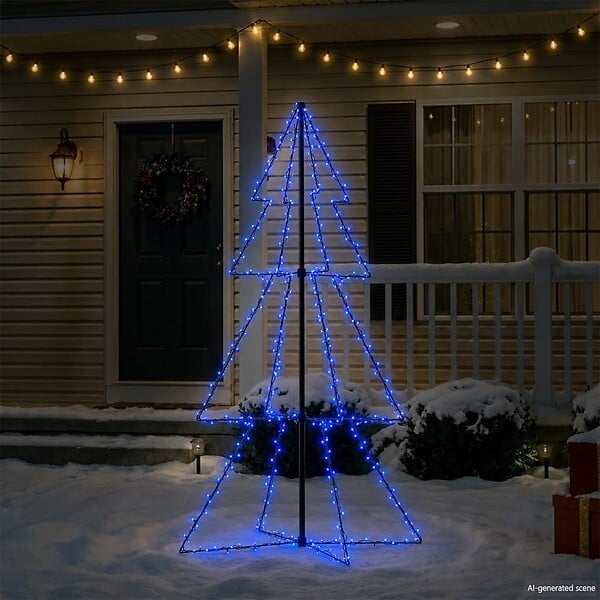 VIDAXL - vidaXL Arbre de Noël cône 200 LED d'intérieur/d'extérieur 98x150 cm - large