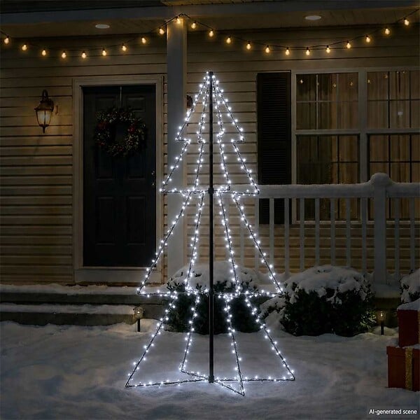 VIDAXL - vidaXL Arbre de Noël cône 200 LED d'intérieur/d'extérieur 98x150 cm - large