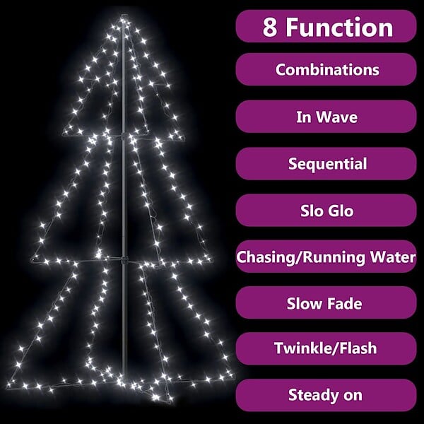 VIDAXL - vidaXL Arbre de Noël cône 200 LED d'intérieur/d'extérieur 98x150 cm - large
