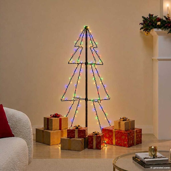 VIDAXL - vidaXL Arbre de Noël cône 160 LED d'intérieur/d'extérieur 78x120 cm - large