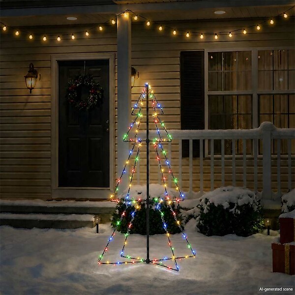 VIDAXL - vidaXL Arbre de Noël cône 160 LED d'intérieur/d'extérieur 78x120 cm - large