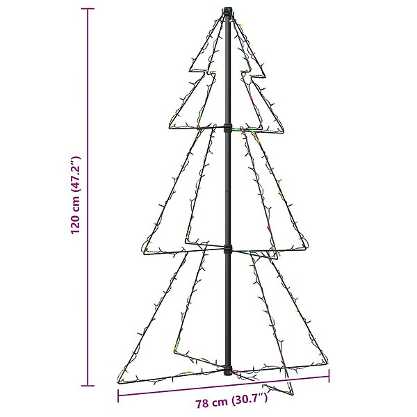 VIDAXL - vidaXL Arbre de Noël cône 160 LED d'intérieur/d'extérieur 78x120 cm - large