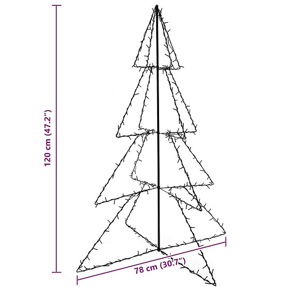 VIDAXL - vidaXL Arbre de Noël cône 160 LED d'intérieur/d'extérieur 78x120 cm - large