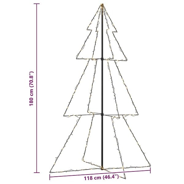 VIDAXL - vidaXL Arbre de Noël cône 240 LED d'intérieur/d'extérieur 118x180 cm - large