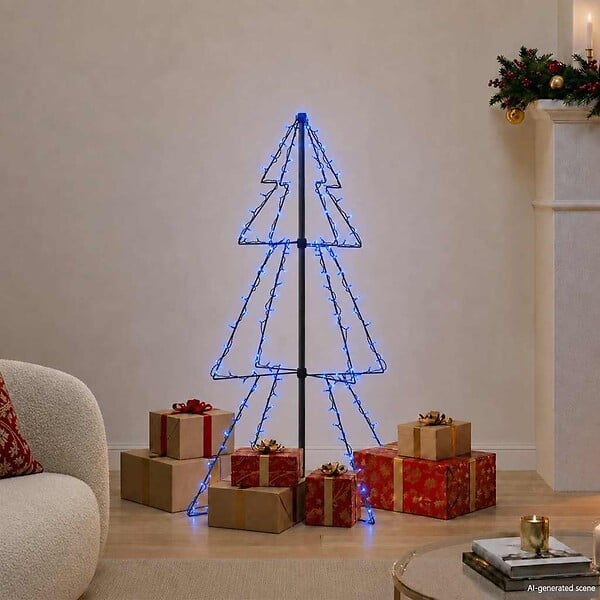 VIDAXL - vidaXL Arbre de Noël cône 160 LED d'intérieur/d'extérieur 78x120 cm - large