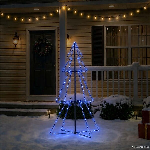 VIDAXL - vidaXL Arbre de Noël cône 160 LED d'intérieur/d'extérieur 78x120 cm - large