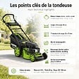 VITO - Tondeuse Thermique Essence 4,5 CV 144 cc Moteur 4T - Coupe 46cm Bac 60L Mulching 7 hauteurs 25 à 75mm Pelouse 1250m² VITO - vignette