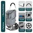 VOUNOT - Chariot de course pliable aluminium 2 roues gris - vignette