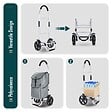 VOUNOT - Chariot de course pliable aluminium 2 roues gris - vignette