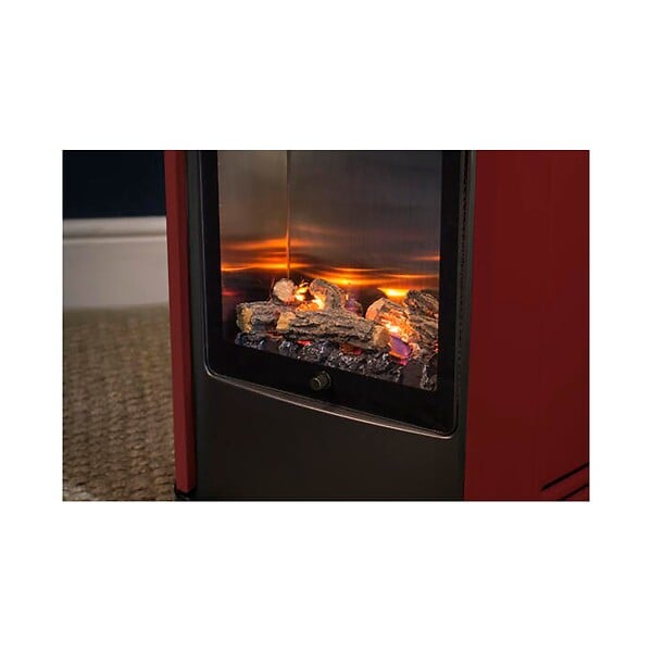 SAHARA - Poêle à gaz mobile 3,4KW Effet feu de bois - Chauffage gaz Rouge & Noir + Tuyau gaz + Détendeur butane Manhattan Sahara - large