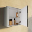 KIAMAMI VALENTINA - Armoire Murale Pour Salle De Bains Avec Une Porte Réversible Sable Mat | Monaco - vignette