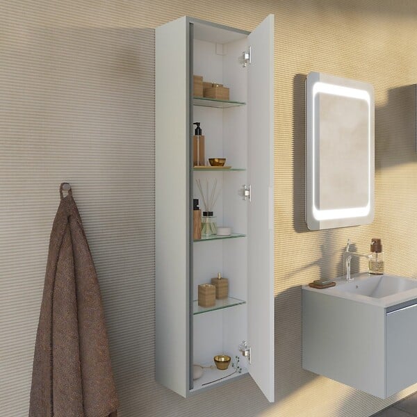 KIAMAMI VALENTINA - Meuble Suspendu Pour Salle De Bain H140cm Sable Mat | Monaco - large