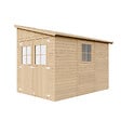 TIMBELA - TIMBELA M339  Abri de Jardin en Bois Naturel (sans paroi latérale) - H243xl216xL318 cm/6 m2 - vignette