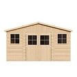 TIMBELA - TIMBELA M330 Abri de Jardin en Bois Naturel - H246 x 418 x 420 cm/ 16 m² - vignette