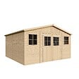TIMBELA - TIMBELA M330 Abri de Jardin en Bois Naturel - H246 x 418 x 420 cm/ 16 m² - vignette