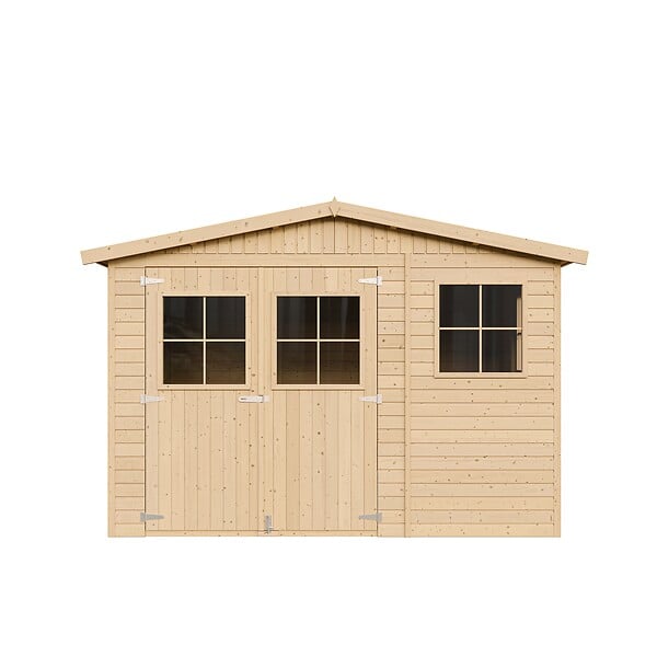 TIMBELA - Abri de Jardin en Bois Naturel - H226x316x324 cm / 9 m² - M335 - large