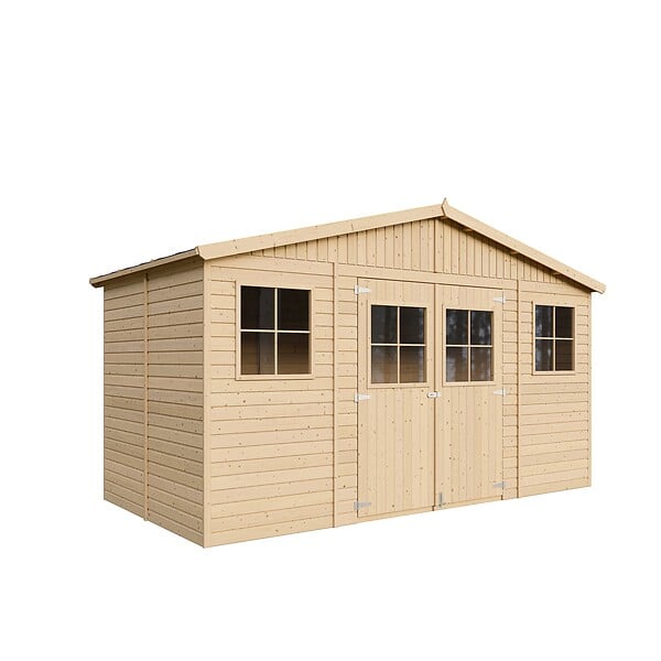 TIMBELA - Abri de Jardin en Bois Naturel - H246x418x220 cm /8 m² - M332 - large