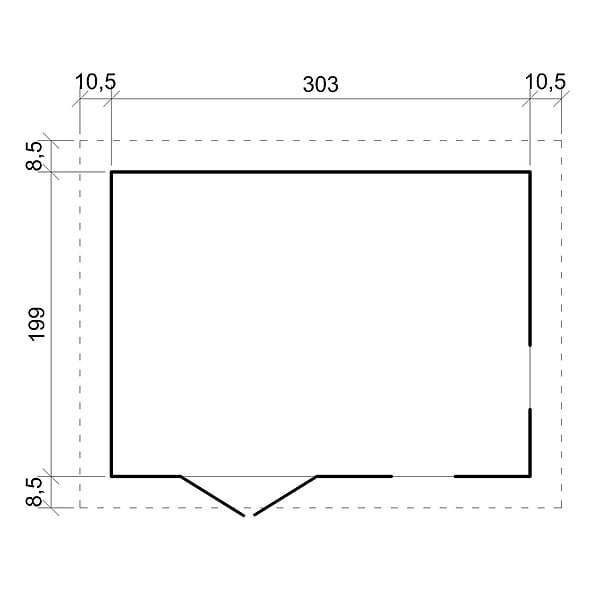 TIMBELA - Abri de jardin en bois H226x318x220 cm / 6 m2 - AVEC LES PLANCHERS IMPRÉGNÉ - M334+M334G - large