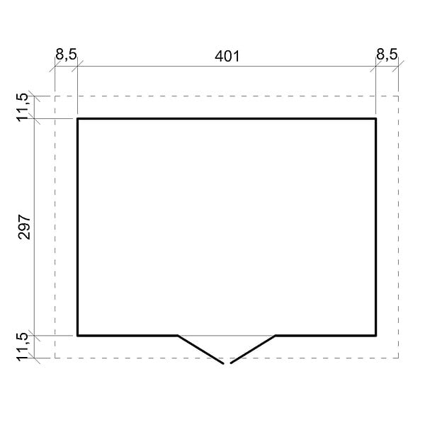 TIMBELA - Abri de jardin en bois H246x418x320 cm/12 m² AVEC PLANCHER IMPRÉGNÉ - M331+M331G - large