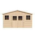 TIMBELA - Abri de jardin en bois H246x418x220 cm/8 m² - PLUS LES PLANCHERS IMPRÉGNÉ - M332+M332G - vignette