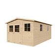 TIMBELA - Abri de Jardin en Bois Naturel - H226xl324xL516 cm / 15 m² - M337 - vignette