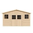 TIMBELA - Abri de Jardin en Bois Naturel - H246x418x522 cm / 20 m² - M333 - vignette