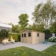 TIMBELA - Abri de Jardin en Bois - H226x324x416 cm / 12 m² - M336 - vignette