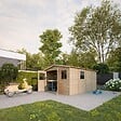 TIMBELA - Abri de Jardin en Bois - H226x324x416 cm / 12 m² - M336 - vignette