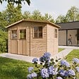 TIMBELA - Abri de Jardin en Bois Naturel - H226x318x220 cm / 6 m² - M334 - vignette