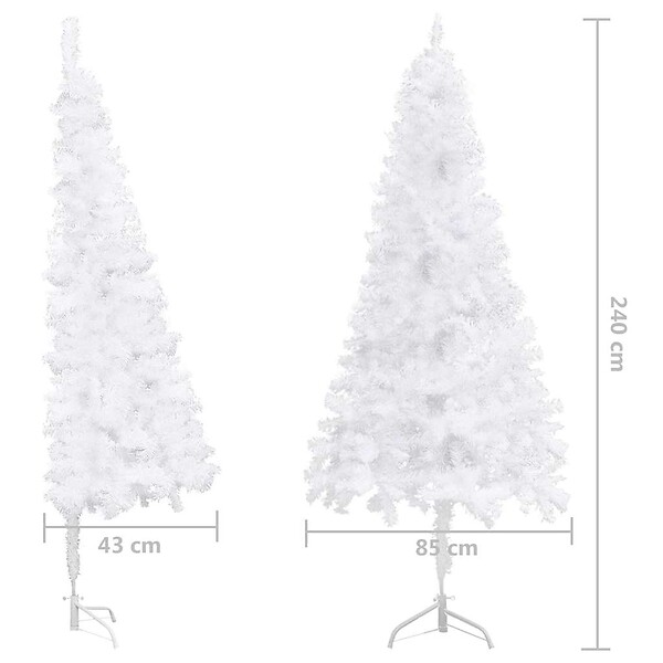 VIDAXL - vidaXL Sapin de Noël artificiel d'angle Blanc 240 cm PVC - large