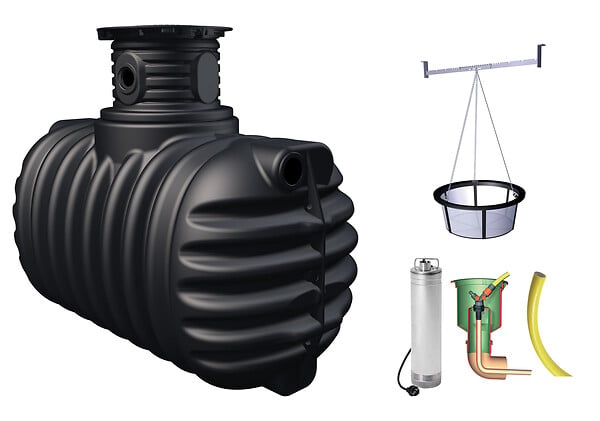 GARANTIA - Kit récupération eau de pluie enterré 4Rain - 1600L - large