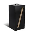 VOUNOT - Reservoir à granules pellets avec roulettes facade diagonale 45kg 36x36x76cm noir - vignette