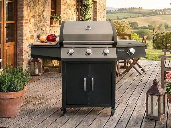 JARDIDECO - Barbecue à gaz Soleto 3 brûleurs + 1 brûleur latéral - Jardideco - large