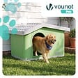 VOUNOT - Maison pour chat chien plastique interieur exterieur 75x63x51cm Vert - vignette