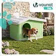 VOUNOT - Maison pour chat chien plastique interieur exterieur 60x51x41cm Vert - vignette